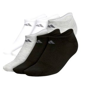 ✖️ADIDAS ORIGINALS SUPERLITE *NO SHOW* SOCKS WOMENS 6 PACK WHITE BLACK GRAY